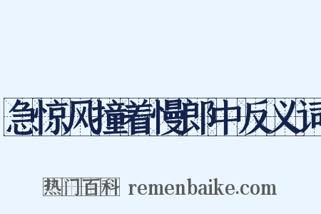 急惊风撞着慢郎中反义词是什么意思的图片